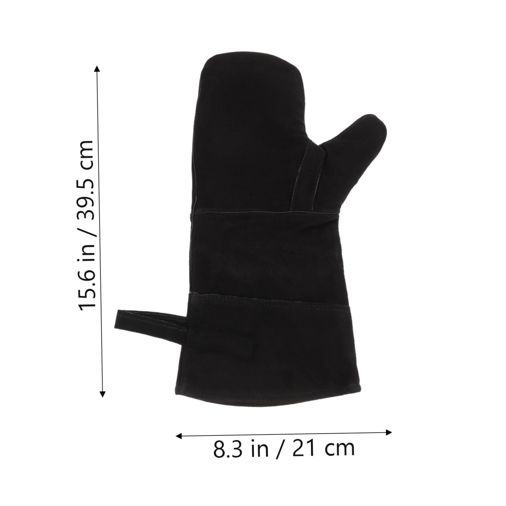 Mikikit Heat Resistant Gloves for BBQ Welding Cooking Versatile Fireproof Leather Mitts for Grill Oven Fireplace More Flexible Design with Comfortable Lining