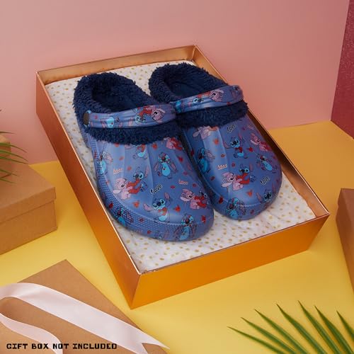 Image of Disney Stitch Clogs for Women Winter Fleece Lining Warm Slip On Sandals Outdoor Garden Shoes with Strap Gifts for Women