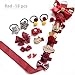 Produktbild NFACE 18 stücke Geschenk Set Haarschmuck Baby Kleine Mädchen Haarspangen Bögen Krawatten Kleinkind Haarspangen Haarnadeln Set Kopf Ornamente Rot