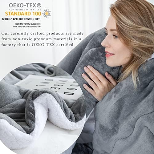 Blanket Sherpa Fleece Throw Blanket for Bed Warm Blankets for Winter Thick Fuzzy Soft Large Blanket Super Soft Fluffy Warm Microfiber Blanket for Bed Couch and Travel by CHOSHOME Grey 220X240CM