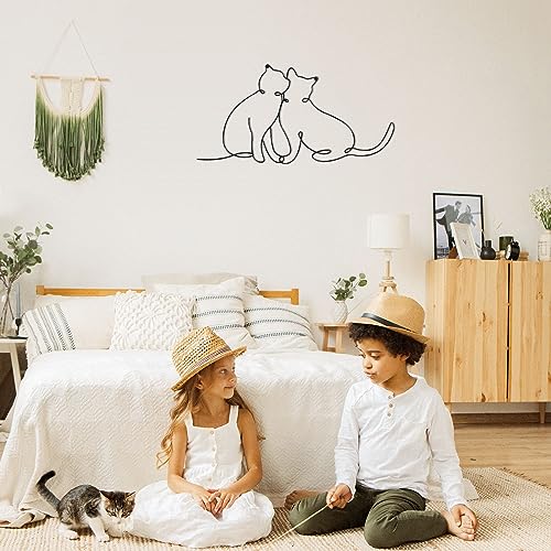 Bnesi Concise Linear Metal Cat Wall Art thumb #7