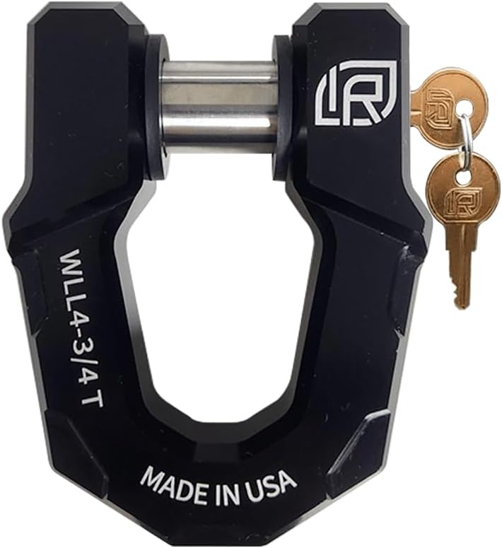 71514 | 2 Pack, Redeemer D-Ring Shackle, Black Anodized Aluminum, Heavy-Duty for Use with Tow Strap for Off-Road Vehicle Recovery - Includes (2) Locking Pins for Redeemer Shackle