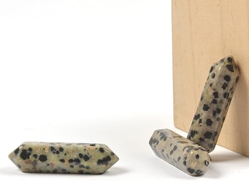 Vista 143 de Cuarzo rosa de 1.28 pulgadas (1.260 in) con piedras preciosas naturales hexagonales para hacer joyas, cuentas de curación de reiki de chakras