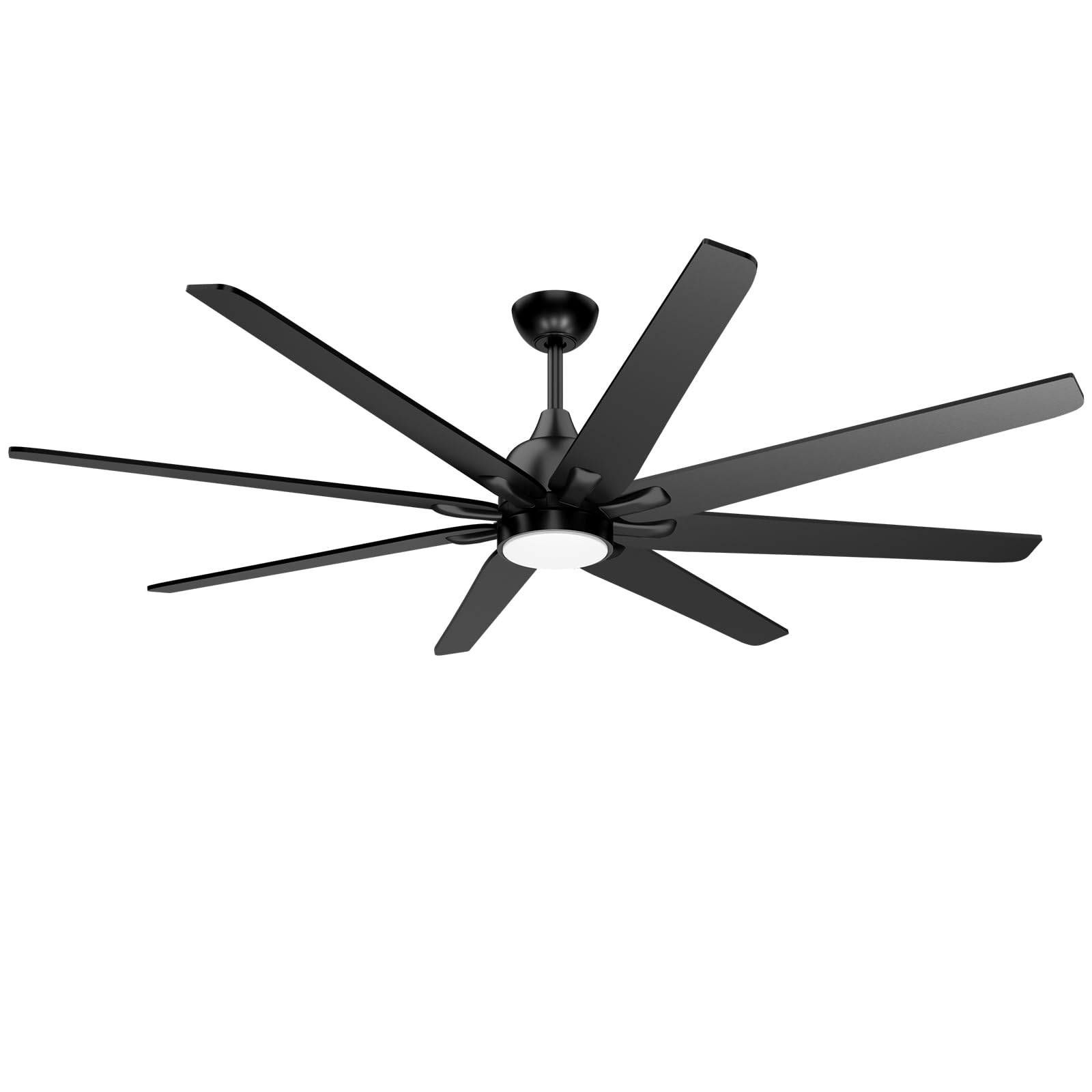 wurzee 72 inch Ceiling Fans, 3CCT LED Reversible DC Motor, Dimmable Timing 6 Speed, Modern Large Black Ceiling Fan with Light for Indoor Outdoor