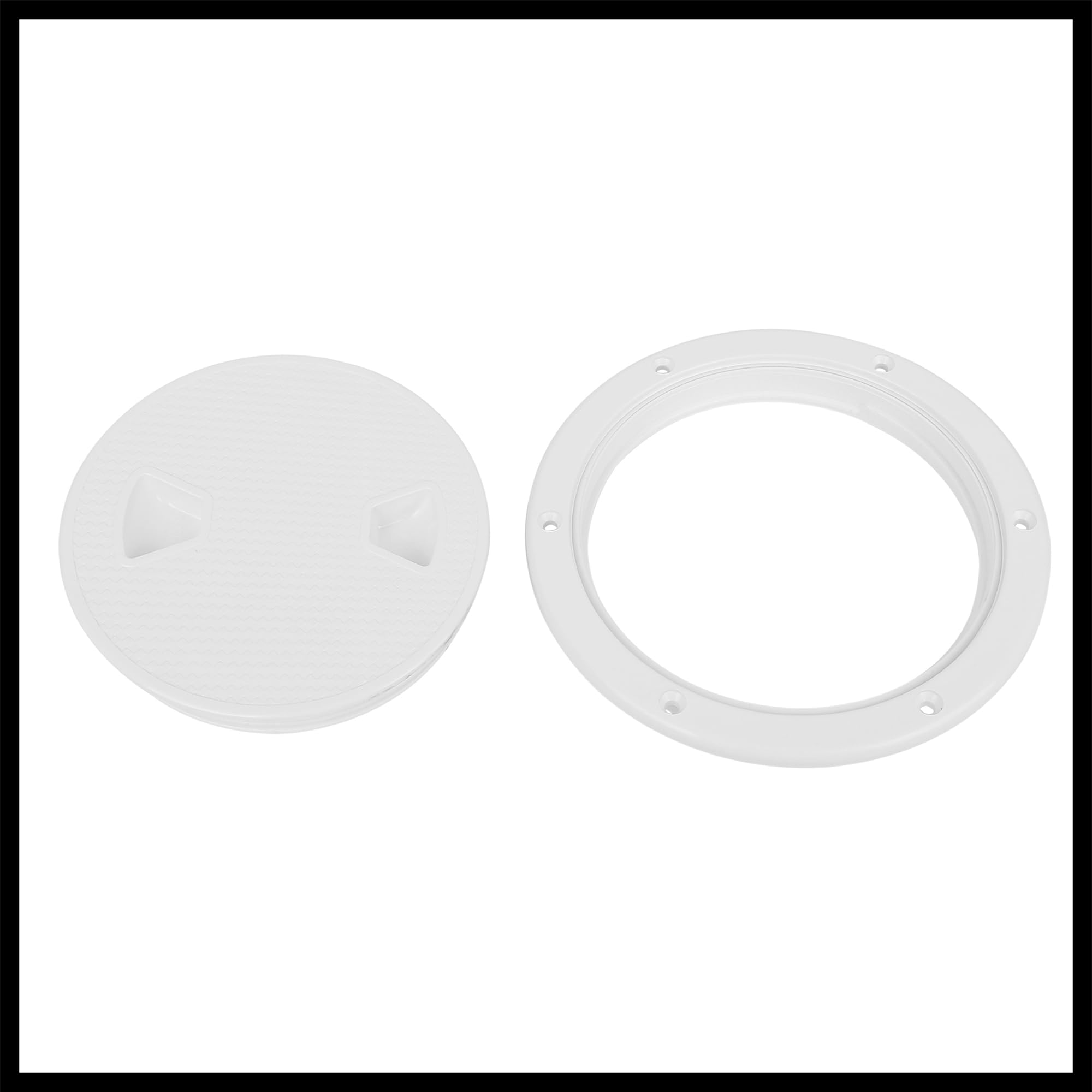 Hihaha 4" Boat White Circular Inspection Hatch Deck with Detachable Cover Durable Material - Image 3