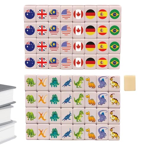 Set de Mahjong classique en résine pour le développement de l'enfant et les soirées en famille