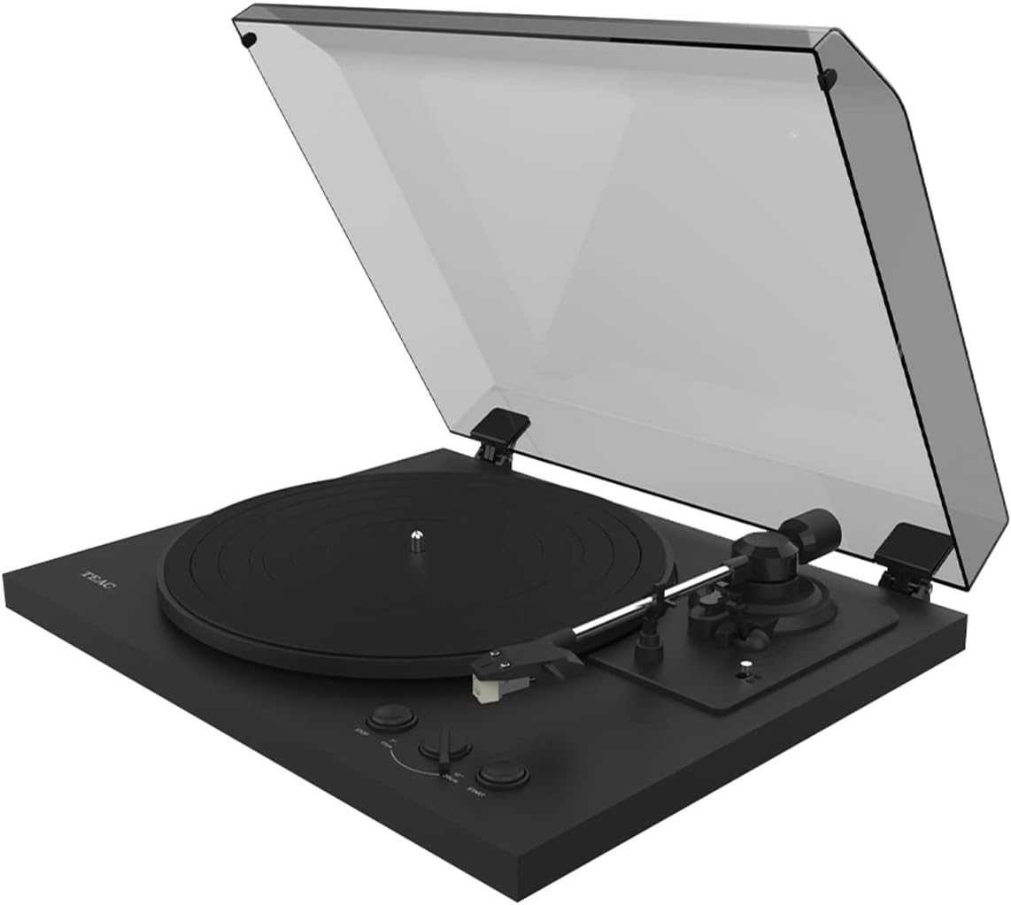 TN-175 automatic HiFi turntable (belt drive, 33/45 rpm, integrated phono preamp, AT3600L MM system, high-density MDF cabinet) Black