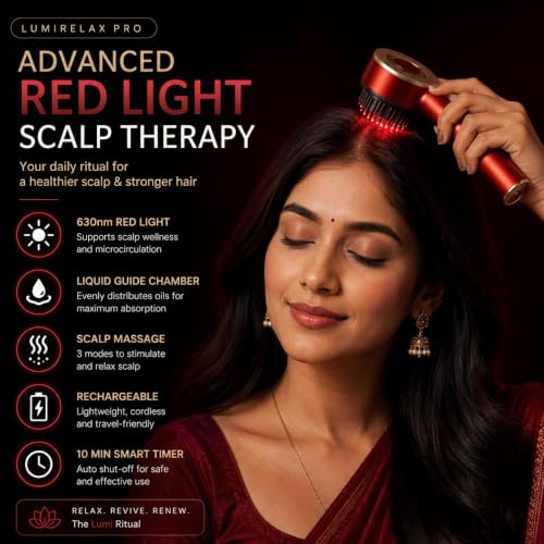 Image of Flexi Madhav Premium Head Scalp Electric Massager Comb | Scalp Massaging Brush with 3 In 1 Hair Oil Applicator | IPX7 Water Resistant,Portable Deep Massager For Hair & Head Relaxation at Home | Shiatsu Massage for Hair Growth /Stress Relax
