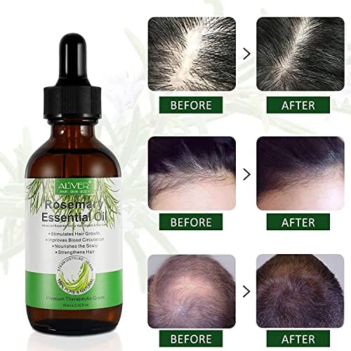 Rosemary Oil for Hair Growth & Skin Care, Rosemary Essential Oil for Eyebrow and Eyelash Growth 100% Pure Natural, Nourishes The Scalp, Strengthens Hair, Stimulates Hair Growth for Men Women (1PC)
