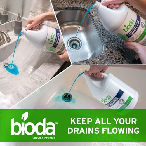 Image of Bioda Professional Strength Enzyme Drain Cleaner, Septic Safe, 4 Pack | Septic Safe Drain Odor Eliminator, Smell Eliminator, 4 Pack, Professional Strength Formula