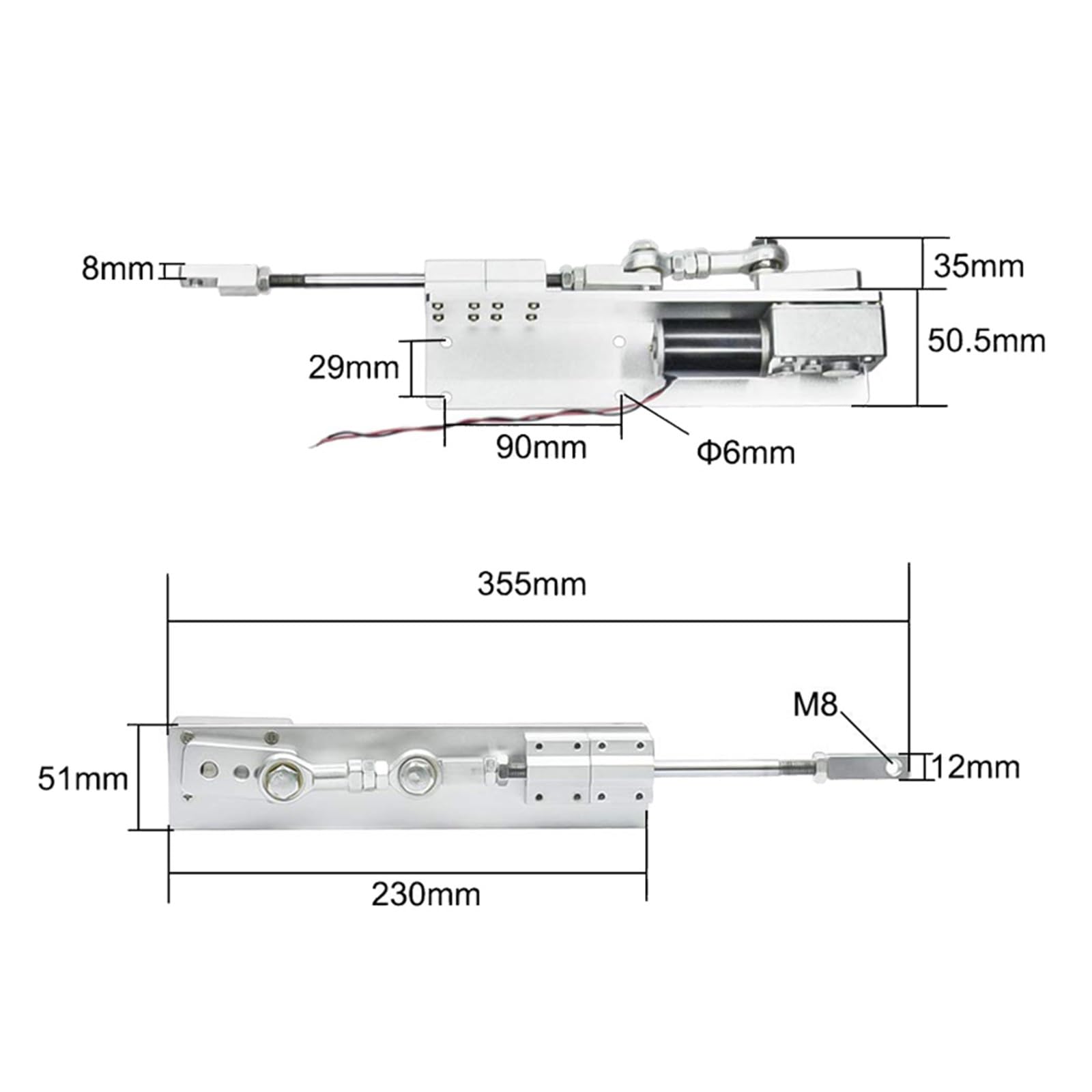 Actuador Lineal, Conjunto de Motor eléctrico 12V y 24V CC, conjunto Actuador lineal ciclo alternativo diseño DIY(8rpm,12V Motor Kit)