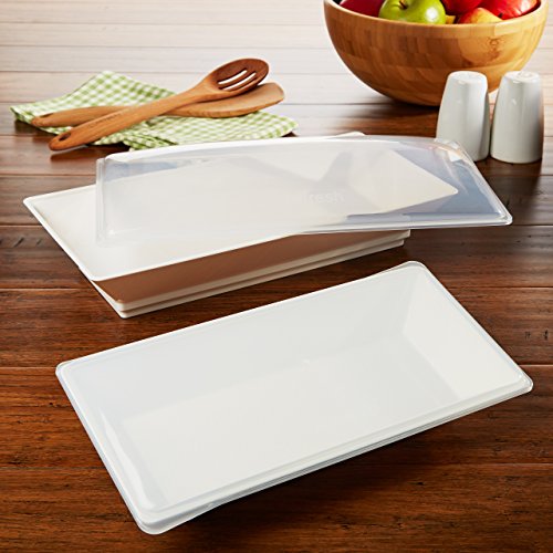 Fit & Fresh Set of Two Freezable Serving Platter with Lids