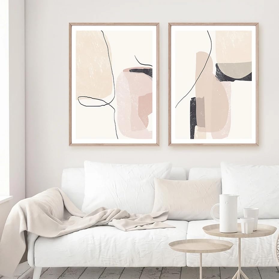 Impression sur toile marbre abstrait PMCTAZ triptyque bohème moderne de qualité supérieure - 4