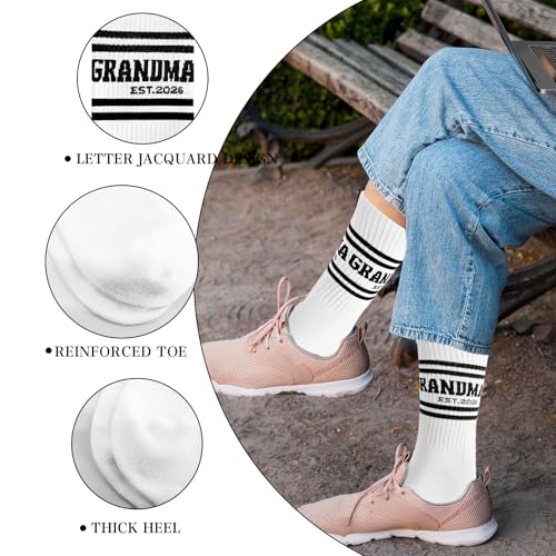 Skdgih Gifts for Grandma Socks - Funny Black White Cotton Crew Socks, Anniversary Birthday Gifts for New Parents — view 4