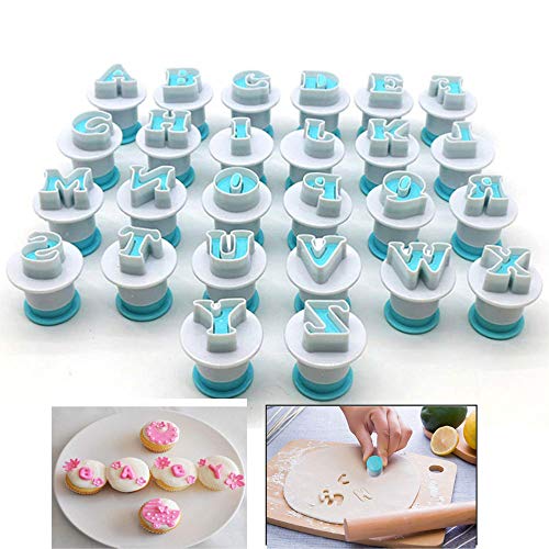 Hoypeyfiy 26Pcs/Set Cookie Stamp Impress Cookie Cutters Alphabet Letter And Number Fondant Cake Biscuit Mold Letter Shape Diy Cookie Biscuit Alphabet Letters Cake Tool Embosser Cutter thumb #4