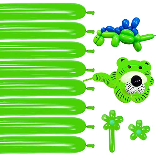 Image of Green 260 Balloons for Twisting Balloon Animal, Long Skinny Green Balloons for Modelling, Green Magic Balloon Animal Kit for Weddings Birthdays Party Decorations,100Pcs (Green)