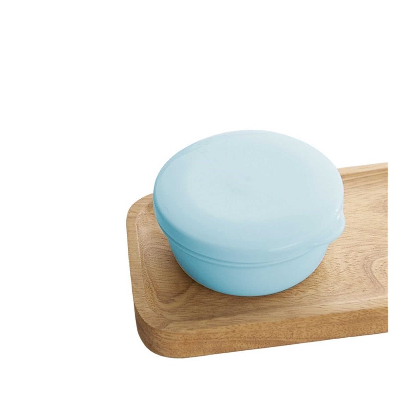 Plastic Soap Container Bar Holder Travel Case Portable Round Dishes with Lid Leak-Proof Box For Bathroom(Blue)