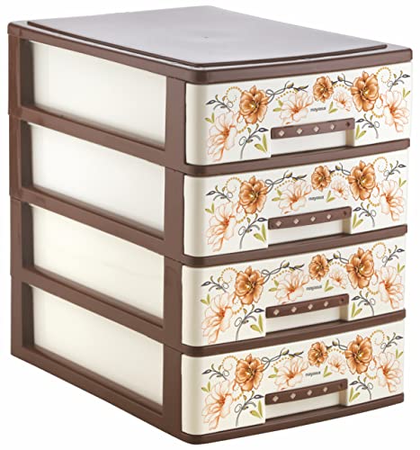 Image of Nayasa Tuckins Deluxe No. 14 | Multi-Compartment Plastic Drawers | Storage Organizer | Multipurpose Plastic Modular Storage Organizer Box | 18 X 26 X 19 cm | Brown
