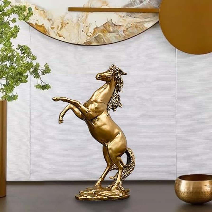 彫立馬像 硬石 オブジェ ジャンク品