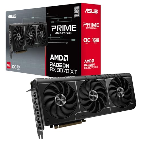 ASUS Prime Radeon RX 9070 XT OC Edition 16GB GDDR6 – Tarjeta gráfica (PCIe 5.0, HDMI/DP 2.1, diseño de 2,5 Ranuras, Ventiladores axial-Tech, rodamientos de Doble Bola, Dual BIOS, GPU Guard)