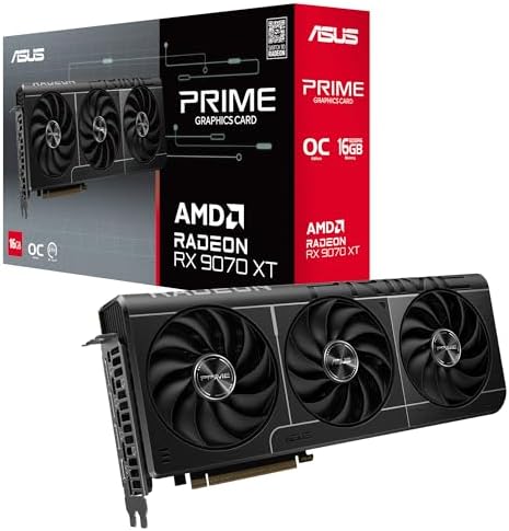 ASUS Prime Radeon RX 9070 XT OC Edition 16GB GDDR6 - Tarjeta gráf...