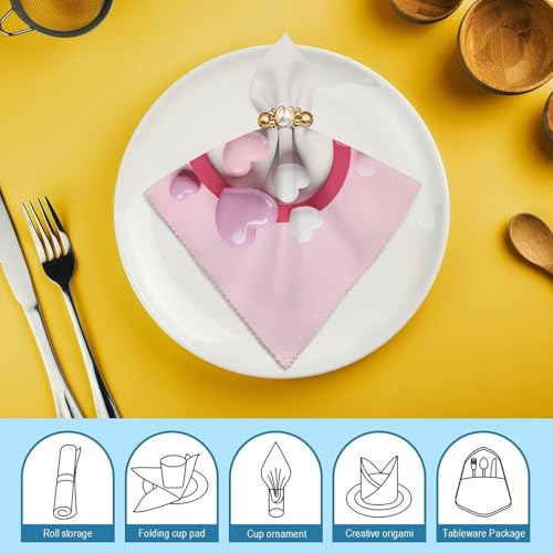 Servilletas de Tela con Forma de Corazón 4 Piezas miniatura 7