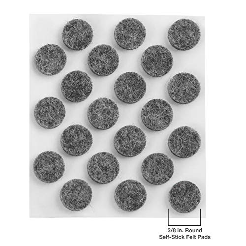 Softtouch Self-Stick Small Round Felt Pads For Hard Surfaces – Protect Your Hard Surfaces From Scratches, 3/8" Gray Round (84 Pieces) - 4759695N,Grey #TOP1