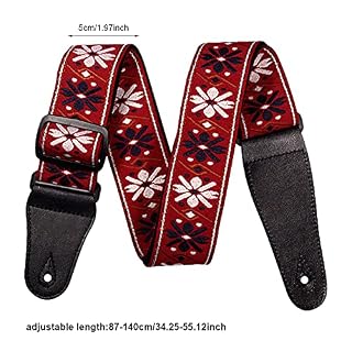 Anwangda Sangle de guitare, sangle de basse, sangle d'épaule de guitare, sangle de guitare, sangle d'épaule réglable en… – Image 2