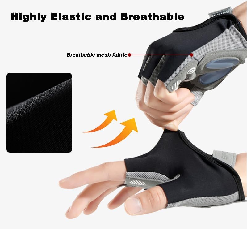 Women Mesh-Fingerless-Workout-Gloves,Breathable-Cycling-Gym Lightweight-Sport-Gloves with Non-Slip