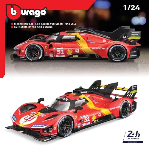 Bburago - Model Kit Ferrari 499P Lmh - Kit Di Montaggio Auto In Scala 1:24, Replica Dettagliata Della Vincitrice 24H Le Mans 2023, Licenza Ufficiale Ferrari, Età Consigliata 14+ Anni - 4