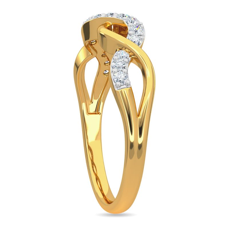 Image of KISNA 14k / 18k Real Gold & Diamond Ring | Diwali, Rakhi Rakshabandhan Gift for Sister /Bhabhi /Women | With Certificate of Authenticity & BIS-Hallmarked Gold Jewellery | Philasha Diamond Ring