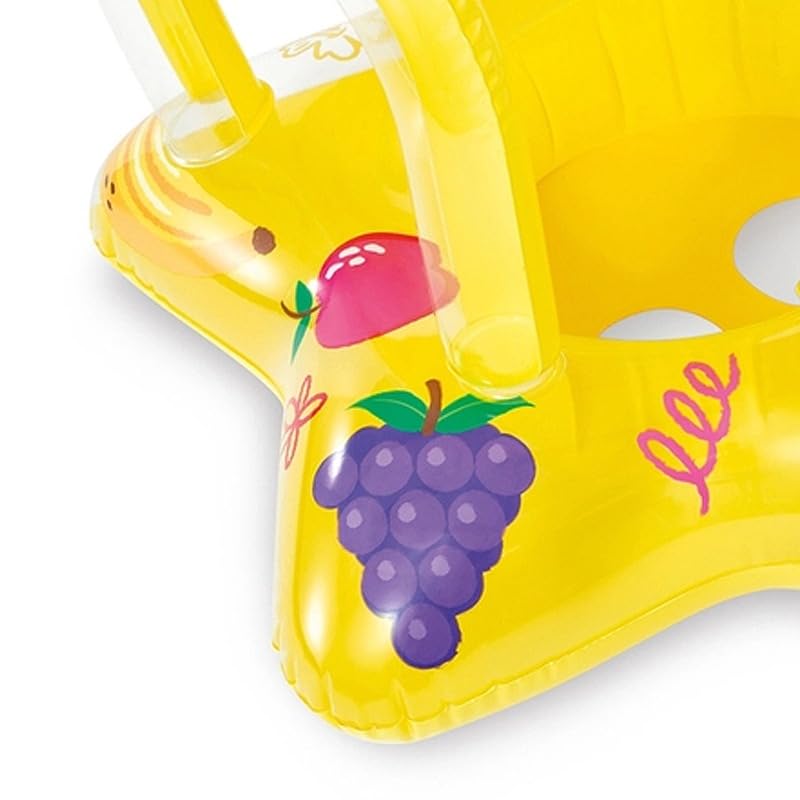 Image of 81x79cm Air Float with Sunshade Roof | PVC Floaty with Seat and Backrest for Kids 1-2 Years Old | Inflatable Sunroof Star Float - Pack of 1