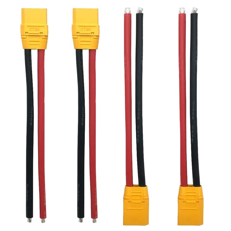 LINSYRC 2 Pairs Amass XT-90 XT90H Plug Male Female Connector Cable Adapter Lead with 5.9INCH 12AWG Silicone Wire for RC Lipo Battery โ image 1