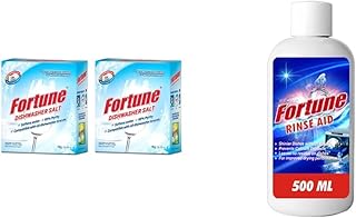 Fortune Dishwasher Active Salt - 1 Kg (Pack Of 2) & Rinse Aid - 500 Ml