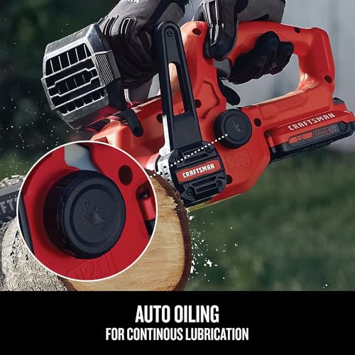 CRAFTSMAN Mini Chainsaw, 10 inch Mini Chainsaw Cordless, Electric Chain Saw, V20 Battery and Charger Included, Handheld Tree Trimmer Wood Cutter (CMCCS610D1) by CRAFTSMAN - Image 5