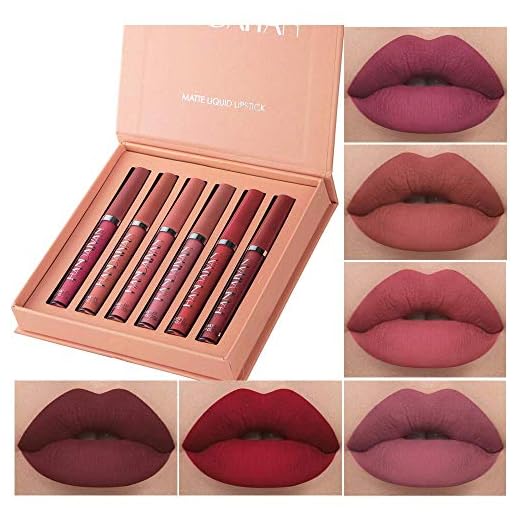 6 st/set sexig flytande läppstift vattentät långvarig fuktig läppglans levande färgglad läppglans mode fukt slät läppstift långvarig läppfärg för kvinnor makeup # A