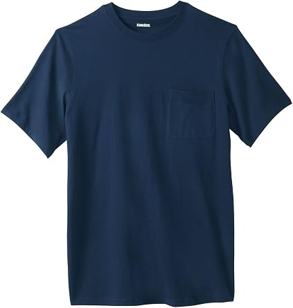 KingSize Mens Big & Tall Shrink-Less Lightweight Pocket Crewneck T-Shirt