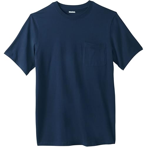 KingSize Men's Big & Tall Shrink-Less Lightweight Pocket Crewneck T-Shirt