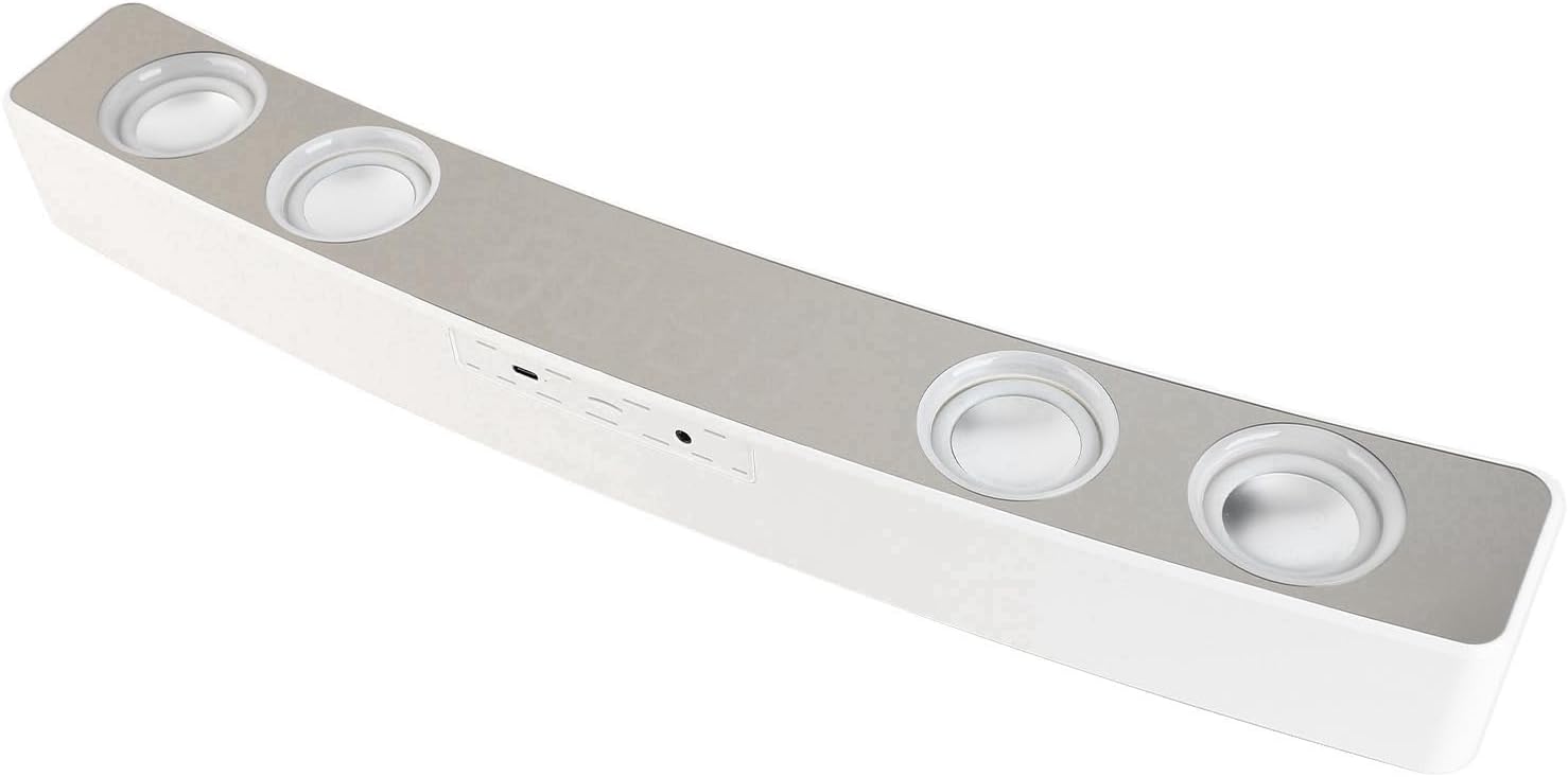 Bewinner Computer Speaker - Bluetooth 5.0 HiFi Stereo PC Gaming Speaker, Multi Fuctional RGB Wired Dual Mode Subwoofer Speaker with 13 Mechanical Keys, E Display (White)