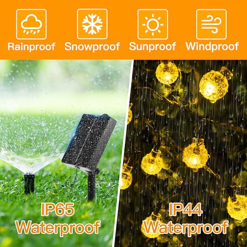 Ollny Solar Lights Outdoor Garden, 16m 150LEDs Fairy Lights Solar Powered Waterproof, Warm White Crystal Ball 8 Modes Globe String Lights for Outside Indoor Gazebo Wedding Tree Party Decorations - Image 4