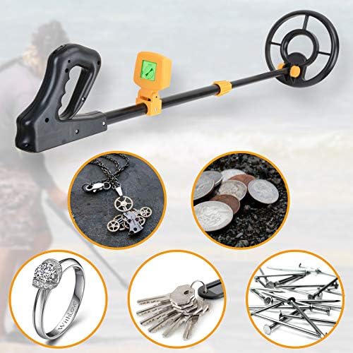 Voilamart Kids Metal Detector, Lightweight LCD Display with Waterproof Search Coil, Outdoor Toys Kids Metal Detector, High Sensitive Metal Detector with Adjustable Stem for Adults with Rake Shovel