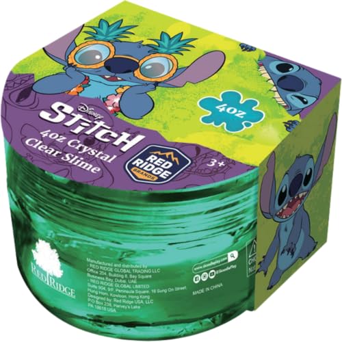 Slime Squad Stitch 4oz Crystal Clear Slime | Soft Glossy & Stretchy | Non-Sticky Slime For Kids | Ideal For Gifting | Green | Age 3+