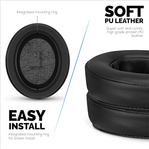 Image of Replacement Earpads for Sennheiser Momentum 3 Wireless Headphones. Soft PU Leather, Memory Foam for Extra Comfort, Easy Installation Cushion Ear Pads, by Brainwavz (Black)