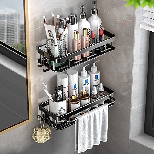 2 Pack Shower Caddy Bathroom Shelf Organizer Adhesive Rustproof No Drilling Bath Shelves Basket With Fixed Removable Hooks For Kitchen Storage Inside Shower #TOP11