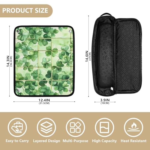 Bolsa de viaje para herramientas de cabello y tapete resistente al calor, gran capacidad para planchas y rizadores miniatura 4