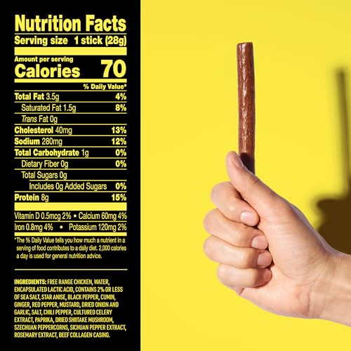 Lorissa's Kitchen Premium Chicken Meat Sticks, Chicka Boom Chicken Flavor, 8g of Protein Each, Made with Free Range Chicken, Free from Top 9 Allergens and Non-GMO, Zero Sugar, 1 Oz, 24 Count - Image 5