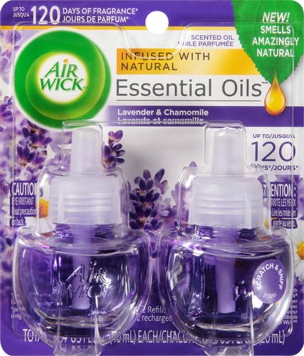 Image of Air Wick Plug in Scented Oil Refill, Lavender & Chamomile, Essential Oils, Air Freshener (Pack of 12)
