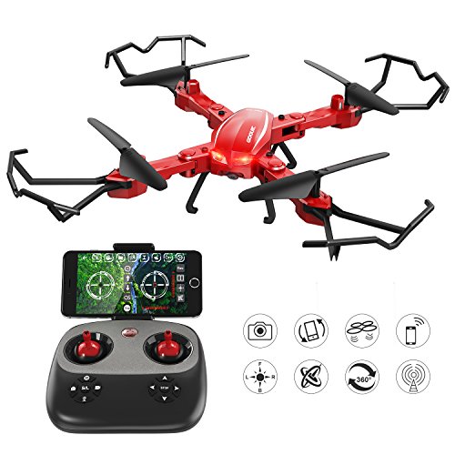 GoolRC T5W PRO FPV Drone Foldable with Wifi Camera Live Video 2.4G 4CH 6 Axis Headless Mode & One Key Return & 3D Flips RC Quadcopter