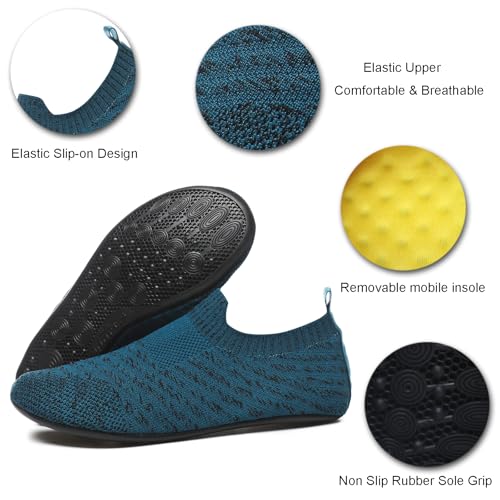 Image of QZKDM Lightweight Slip on Grip Indoor House Slippers Barefoot Non Slip Home Exercise Yoga Shoes for Men Women