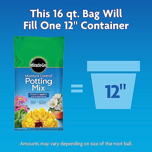 Miracle-Gro Moisture Control Potting Mix, 16 qt. (2-Pack) | Plant Soil For Container Plants, Protects against Over- and Under-Watering - image 7
